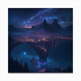 Starry And Cosmic Night Sky Canvas Print