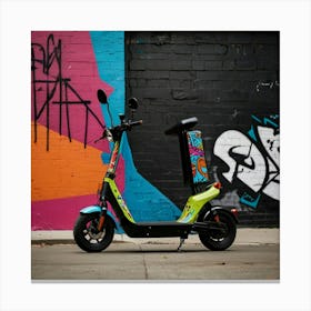 Graffiti Scooter Canvas Print