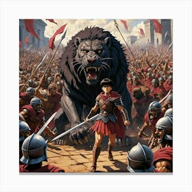 Lion Of Sparta Canvas Print