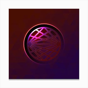Geometric Neon Glyph on Jewel Tone Triangle Pattern 019 Canvas Print