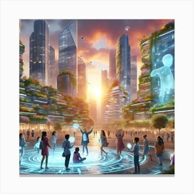 Futuristic Cityscape 3 Canvas Print