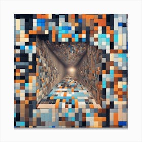 Abstract Pixelated Background Canvas Print