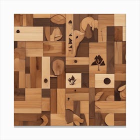 Woodblock Wall Art Canvas Print