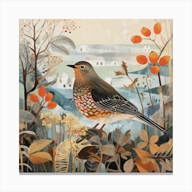 Bird In Nature Hermit Thrush 2 Canvas Print