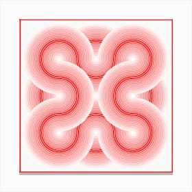 Red And White Swirls Canvas Print