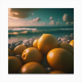 Lemons On The Beach 1 Canvas Print