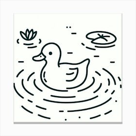 Line Art duck 3 Canvas Print