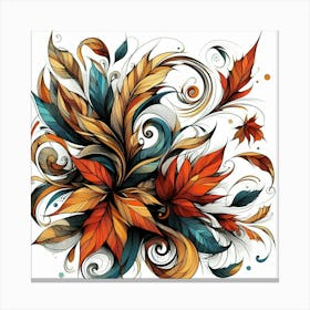 Autumn leaves swirling 5 Canvas Print