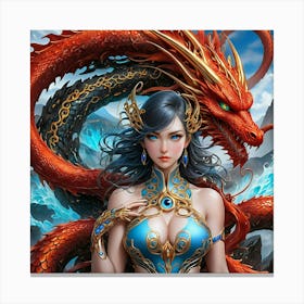 Dragon Girl fdd Canvas Print