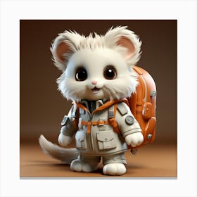 Mouse With A Backpack Canvas Print