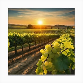 Vineyard At Sunset Canvas Print