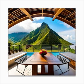 View Of The Mountains, Bali Landscape, Digital Print Art, Home Decor Canvas Print