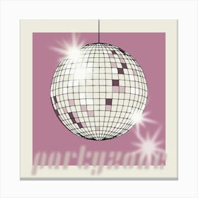 Celebrate The 80s Partyzone Pink Square Canvas Print