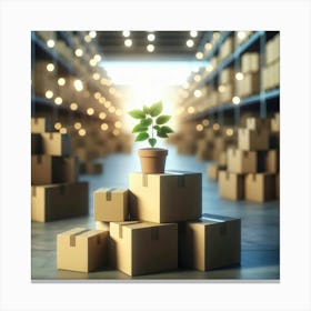 Warehouse Stock Photos Canvas Print