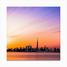 Sunset In Dubai Canvas Print