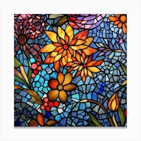Floral Stained Glass Digital Papers, Stained Glass Window Canvas Print