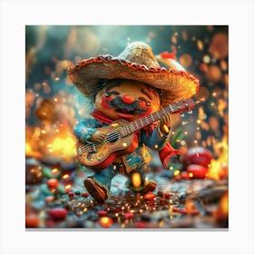 Mexican Guy Playing Guitar Canvas Print