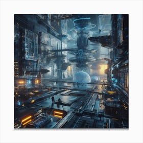 Futuristic City 15 Canvas Print