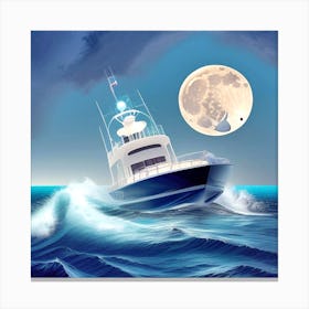 Fishing Boat At Night 1 Canvas Print
