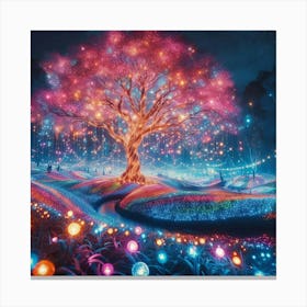 Tree Of Lights Canvas Print