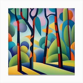 Trees In The Forest Abstract Canvas Print