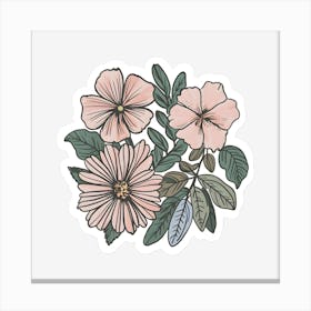 Pink Flowers 5 Canvas Print