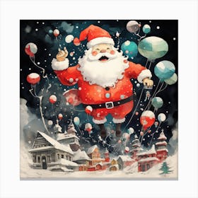 Santa Claus Flying Canvas Print