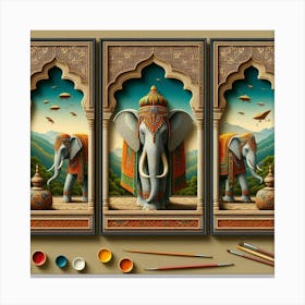 Three Elephants 1 Canvas Print