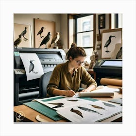 Portrait Of A Woman At Work Canvas Print