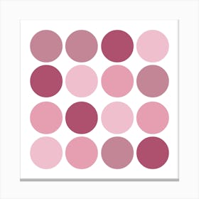 Pink Mauve Polka Dots Canvas Print