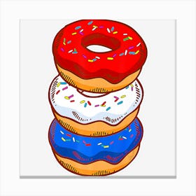 Trending Cute American Donut Pastry Lover Baking 4th Of Canvas Print