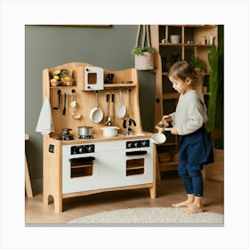 Modern Midmini Style Wooden Play Kitchen In The Mi (1) 2024 05 17t211135 Canvas Print