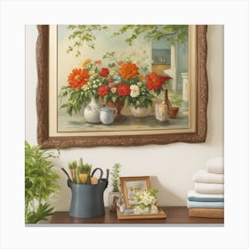 Framed Of Flowers Canvas Print