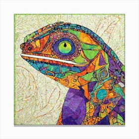 A Stunning Minimalist Abstract Art Featuring A Vibrant Chameleon Elegantly Adorned With An Array Of 668911348 Canvas Print