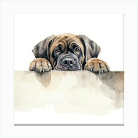 Dog Peeking Over A Wall 5 Canvas Print