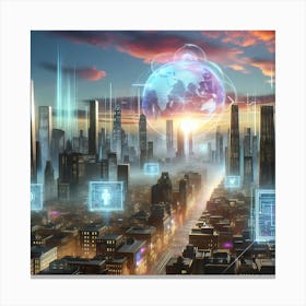 Futuristic Cityscape Canvas Print