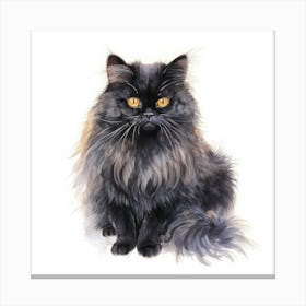 Black Persian Cat Portrait 3 Canvas Print