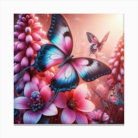 Butterflies And Flowers 1 Canvas Print