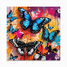 Butterfly Splatter 5 Canvas Print