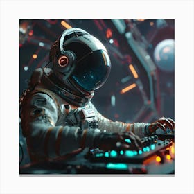 Dj Astronaut In Space Canvas Print