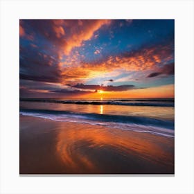 Sunset On The Beach 410 Canvas Print