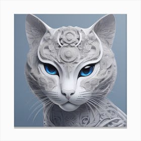 Cat With Blue Eyes Canvas Print