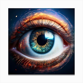 Firefly Eye, Pupil, Alien Head, Ufo, Staring, Surreal, Sci Fi, Extraterrestrial, Detailed, Imaginati (3) Canvas Print