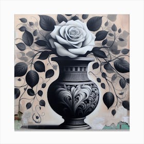 Rose In A Vase Canvas Print