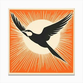 Retro Bird Lithograph Common Tern 3 Canvas Print