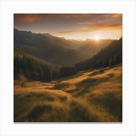 Sunrise In The Mountains 2 Canvas Print