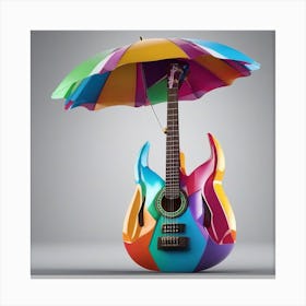 Rainbow Guitar Canvas Print