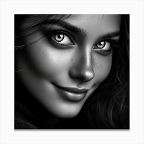 Black And White Portrait 11 Canvas Print