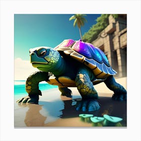 Turtle On The Beach 1 1 Canvas Print