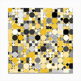 Yellow And Black Circles Canvas Print